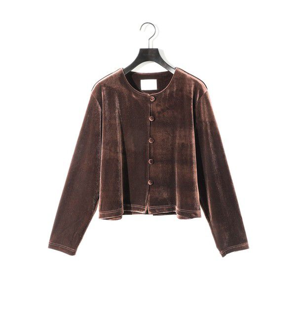 モテ系ファッションメンズ|【マーコート/MARcourt】 MIDIUMISOLID for Ladies クルーネックベロアカーディガン