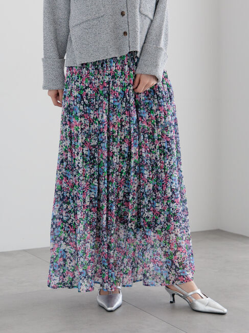 【テチチ/Te chichi】 アソートプリントロングプリーツスカート《2025spring catalog item》