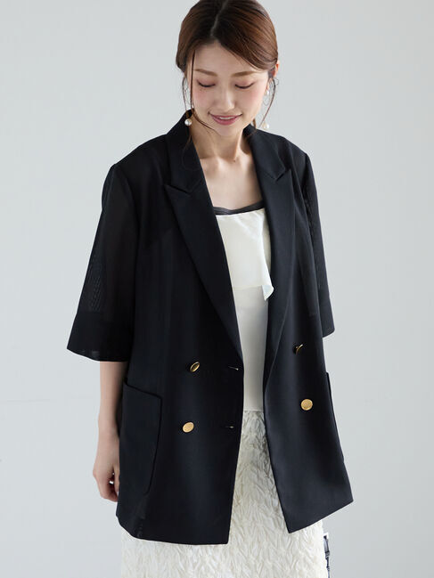 【テチチ/Te chichi】 メッシュハーフスリーブジャケット