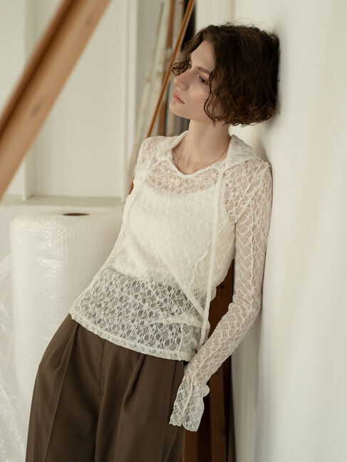 メンズファッションオススメ|【テチチ/Te chichi】 パッチワークレース前後2WAY衿デザインTOPS《2025Autumn catalog item》