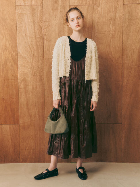 【テチチ/Te chichi】 しわ加工フェイクレザーキャミワンピース《2025autumn catalog item》