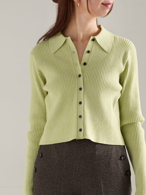 【テチチ/Te chichi】 ポロカラークロップトカーディガン