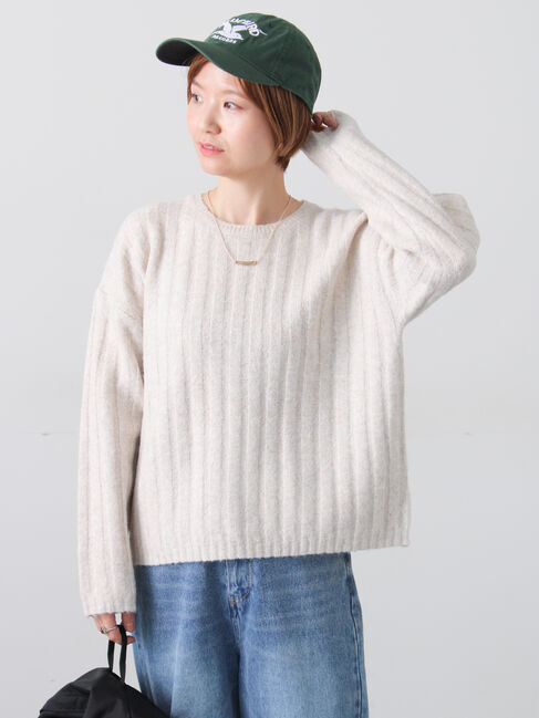 【テチチ/Te chichi】 ラメ混ワイドリブニット