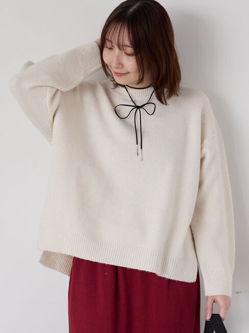 【テチチ/Te chichi】 もちもちメランジクルーネックニット
