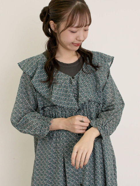 【サマンサモスモス/Samansa Mos2】 【S/Mサイズ】柄アソート襟フリル2WAYワンピース