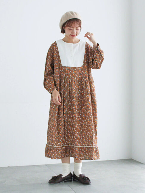 【サマンサモスモス/Samansa Mos2】 【WEB限定】胸元配色花柄ワンピース