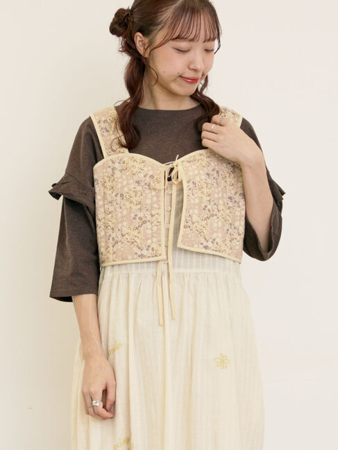 人気ファッションメンズ|【サマンサモスモス/Samansa Mos2】 パッチワーク風花柄キルトビスチェ