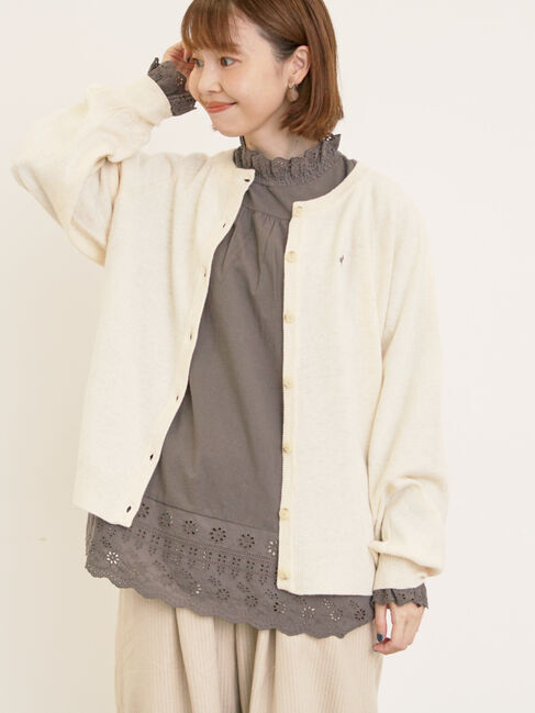 モテ系ファッションメンズ|【サマンサモスモス/Samansa Mos2】 刺繍入りパフスリーブカーディガン