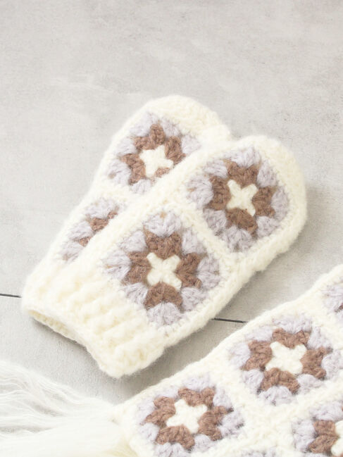 【サマンサモスモス/Samansa Mos2】 モチーフ編みミトン