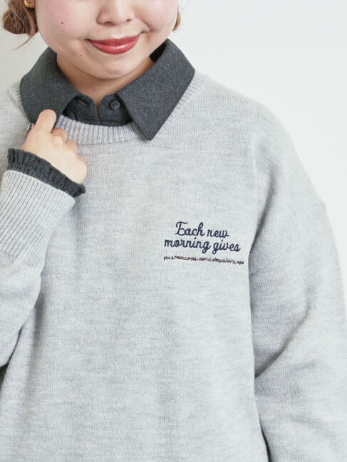 【サマンサモスモス/Samansa Mos2】 ロゴ刺繍ニットプルオーバー