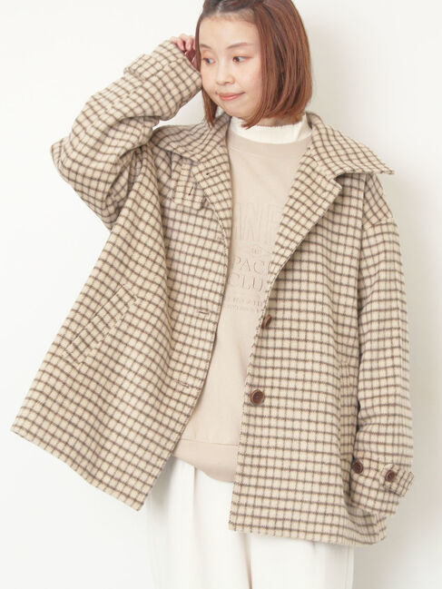 人気ファッションメンズ|【サマンサモスモス/Samansa Mos2】 シャギーチェックコート