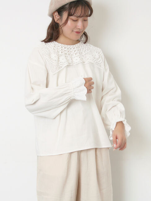 【サマンサモスモス/Samansa Mos2】 【WEB限定】前後2WAYレース襟ブラウス