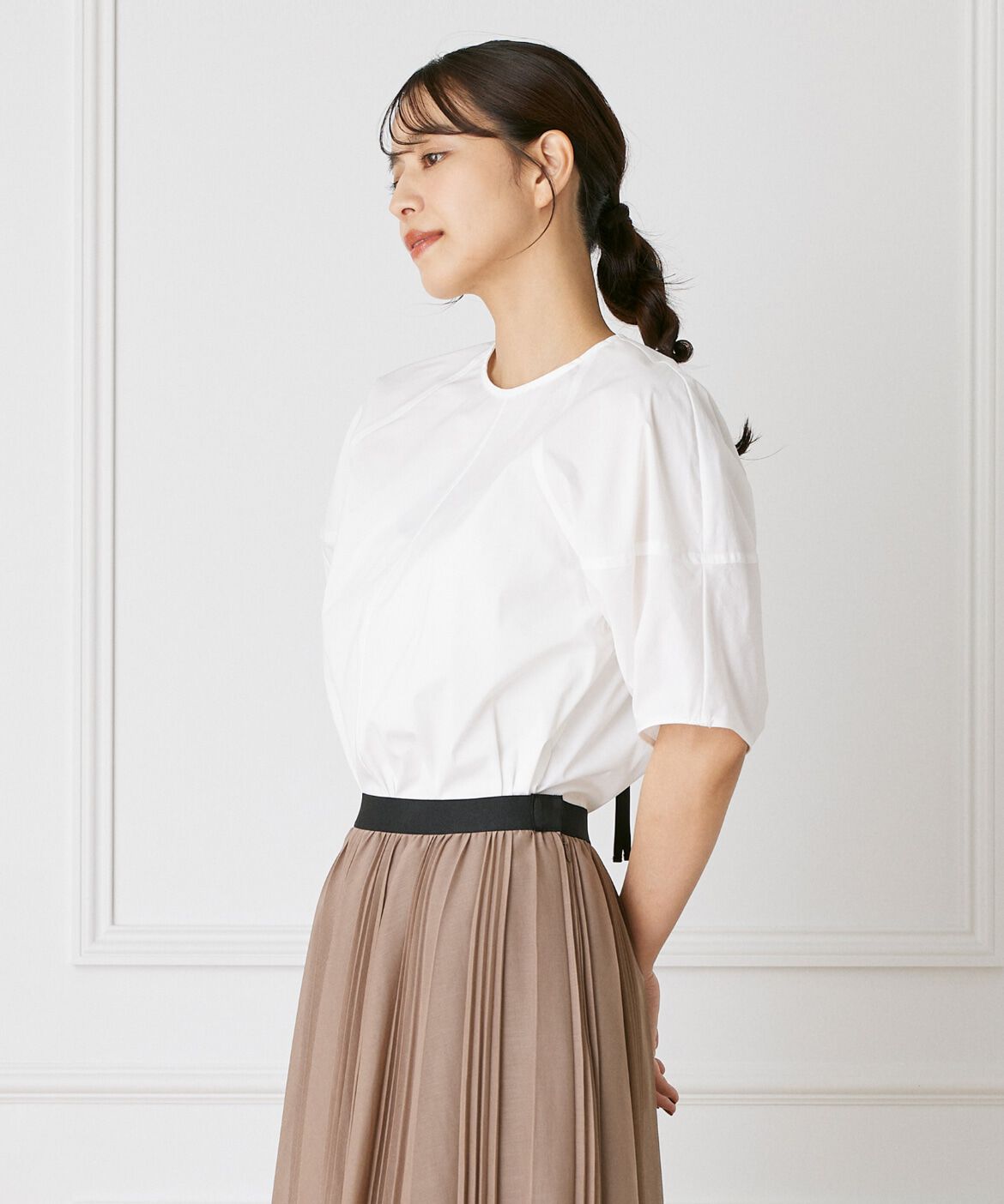 【スーペリアクローゼット/SUPERIOR CLOSET】 ボリューム袖コットンナイロンブラウス