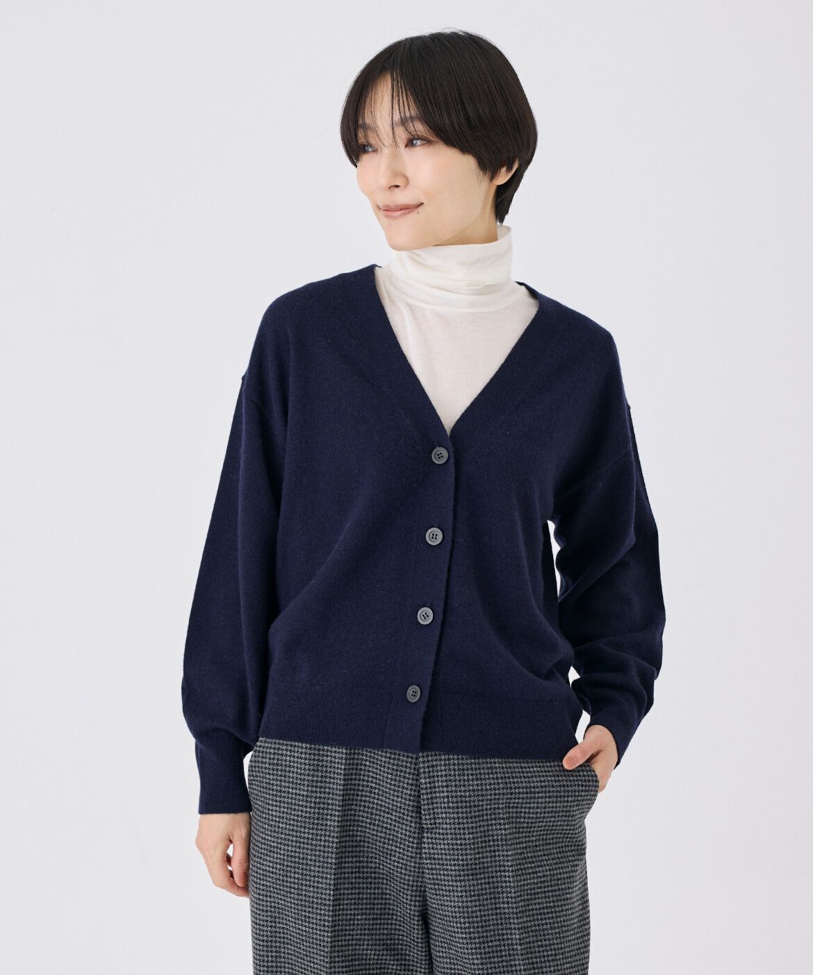 【スーペリアクローゼット/SUPERIOR CLOSET】 《大きいサイズ》ウールブレンドVネックカーディガン