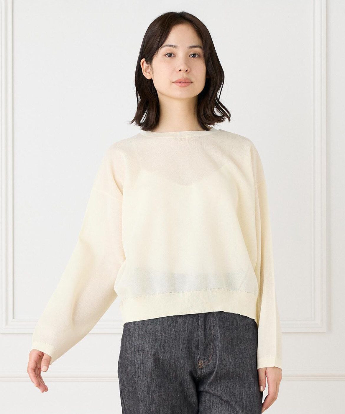 【スーペリアクローゼット/SUPERIOR CLOSET】 ダブルフェイスシアーニット