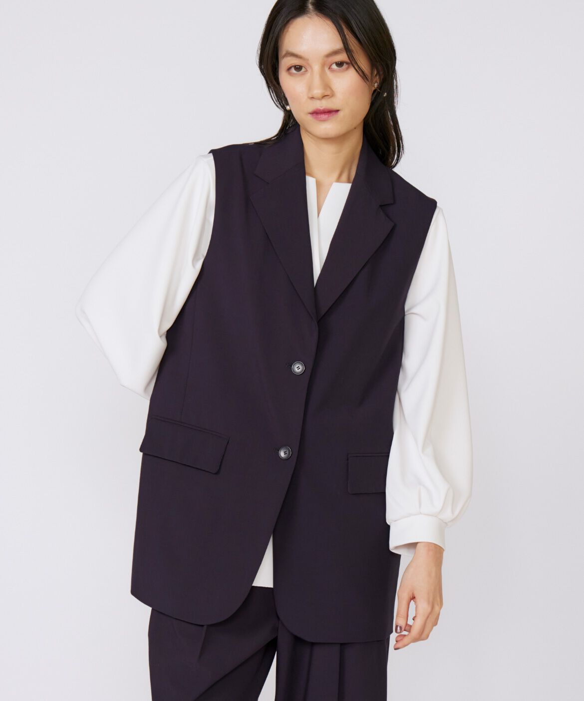 メンズファッションなら|【スーペリアクローゼット/SUPERIOR CLOSET】 TRストレッチカラーレスジレ