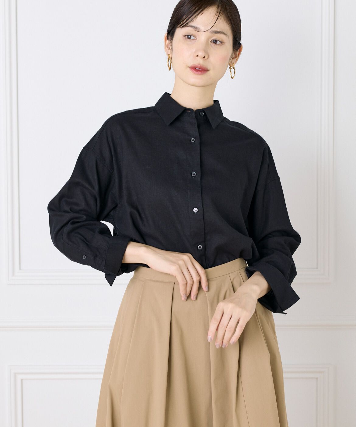 【スーペリアクローゼット/SUPERIOR CLOSET】 オーバーサイズリネンシャツ《FUDGE 7月号掲載商品》