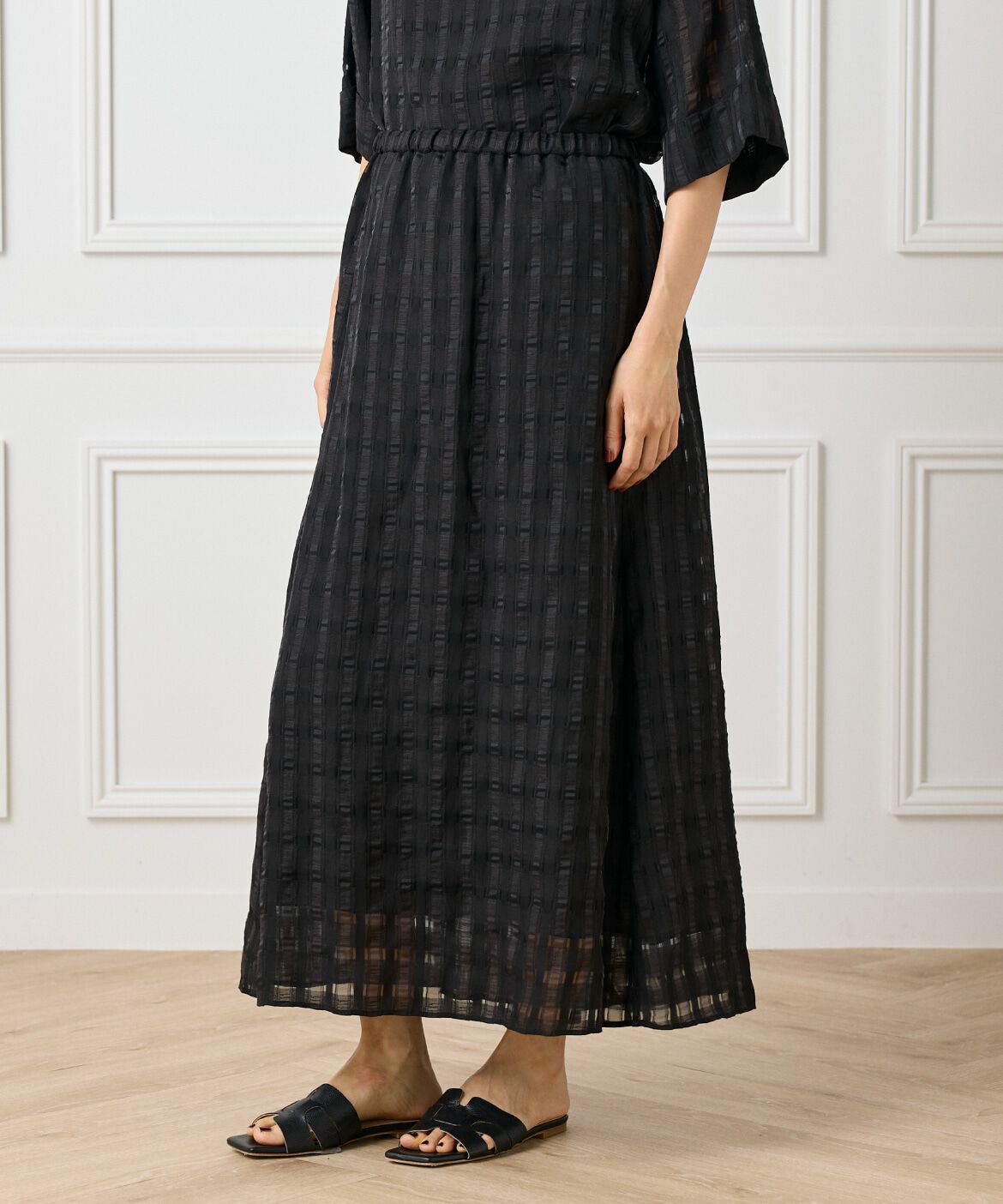 【スーペリアクローゼット/SUPERIOR CLOSET】 《大きいサイズ》シアーチェックバイアススカート