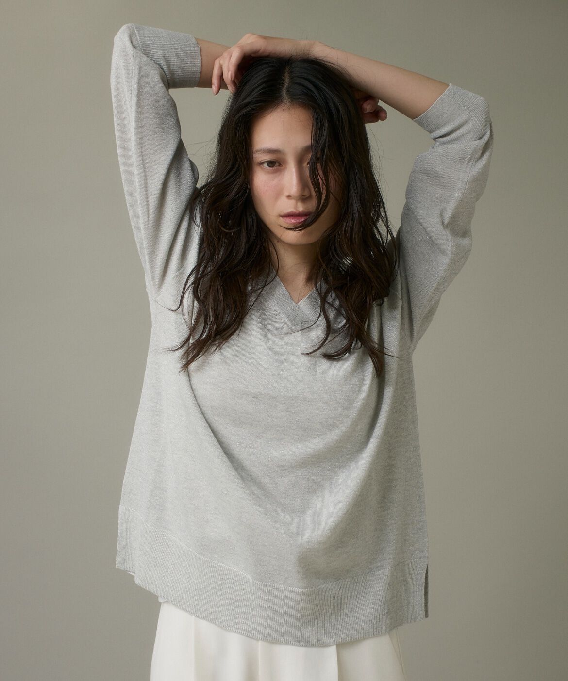 【スーペリアクローゼット/SUPERIOR CLOSET】 Ｖネックラメプルオーバー