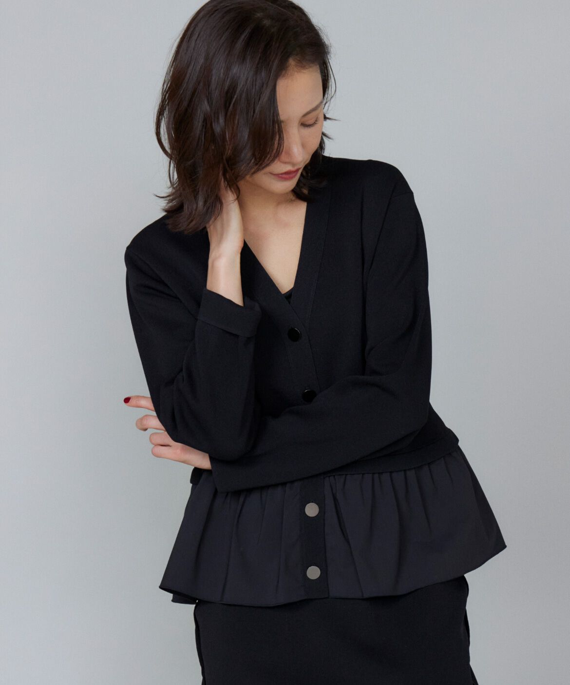 人気メンズファッション|【スーペリアクローゼット/SUPERIOR CLOSET】 異素材フリルミラノリブカーディガン