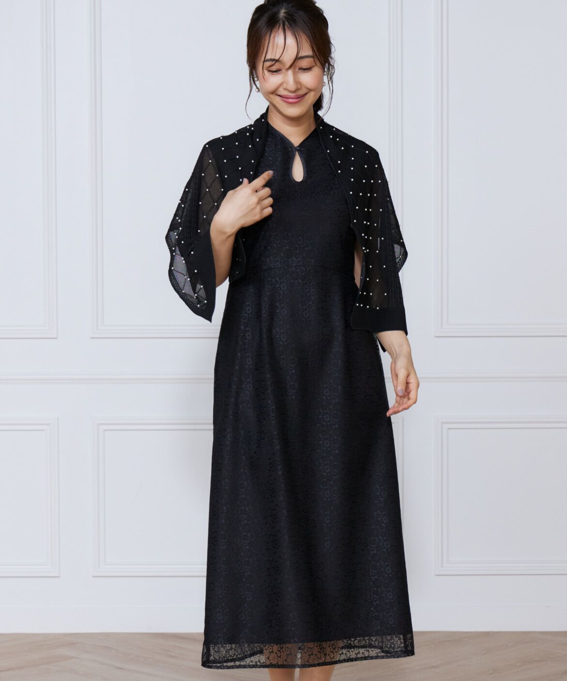 【スーペリアクローゼット/SUPERIOR CLOSET】 小花柄配色レースワンピース