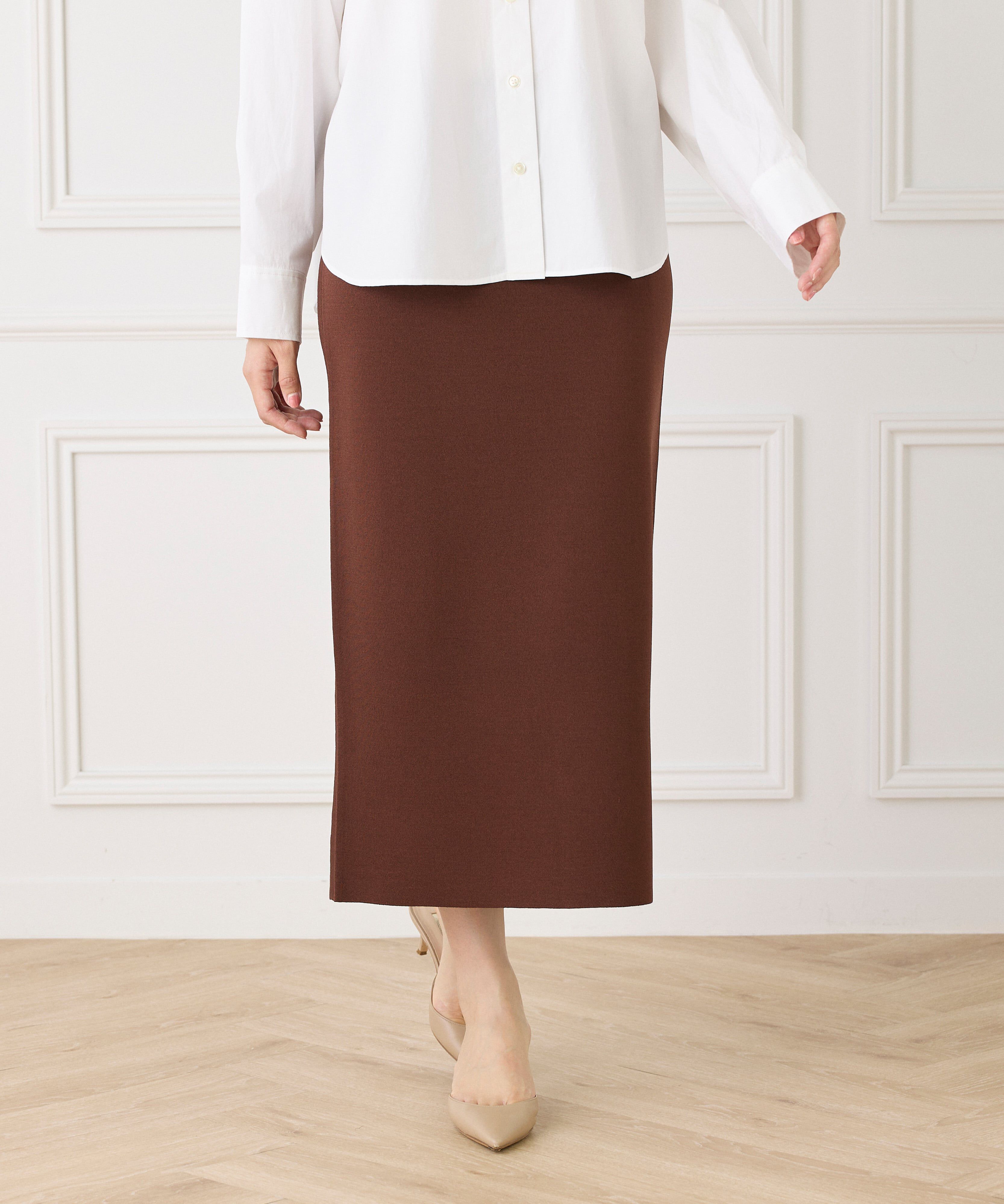 【スーペリアクローゼット/SUPERIOR CLOSET】 《大きいサイズ》ミラノリブAラインスカート