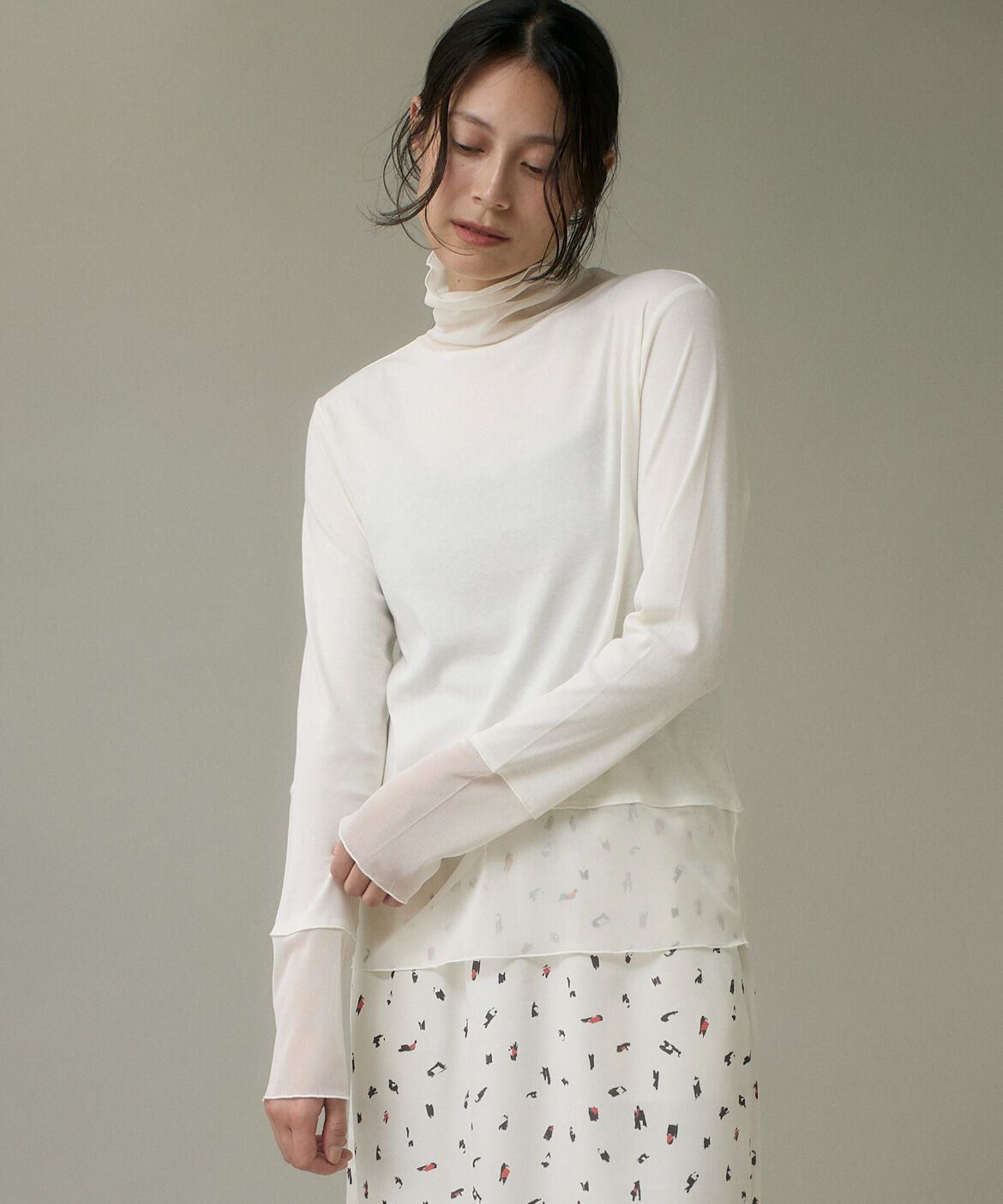 モテ系ファッションメンズ|【スーペリアクローゼット/SUPERIOR CLOSET】 チュールドッキングハイネックカットソー