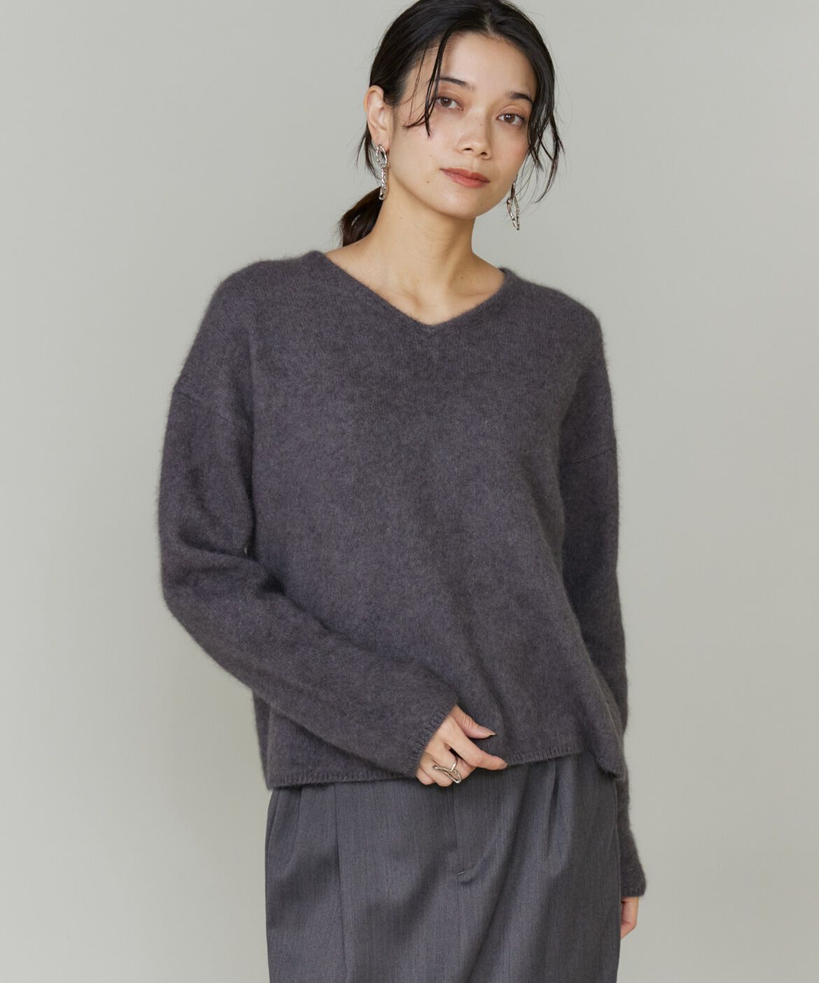 【スーペリアクローゼット/SUPERIOR CLOSET】 チャイニーズラクーンVネックニット