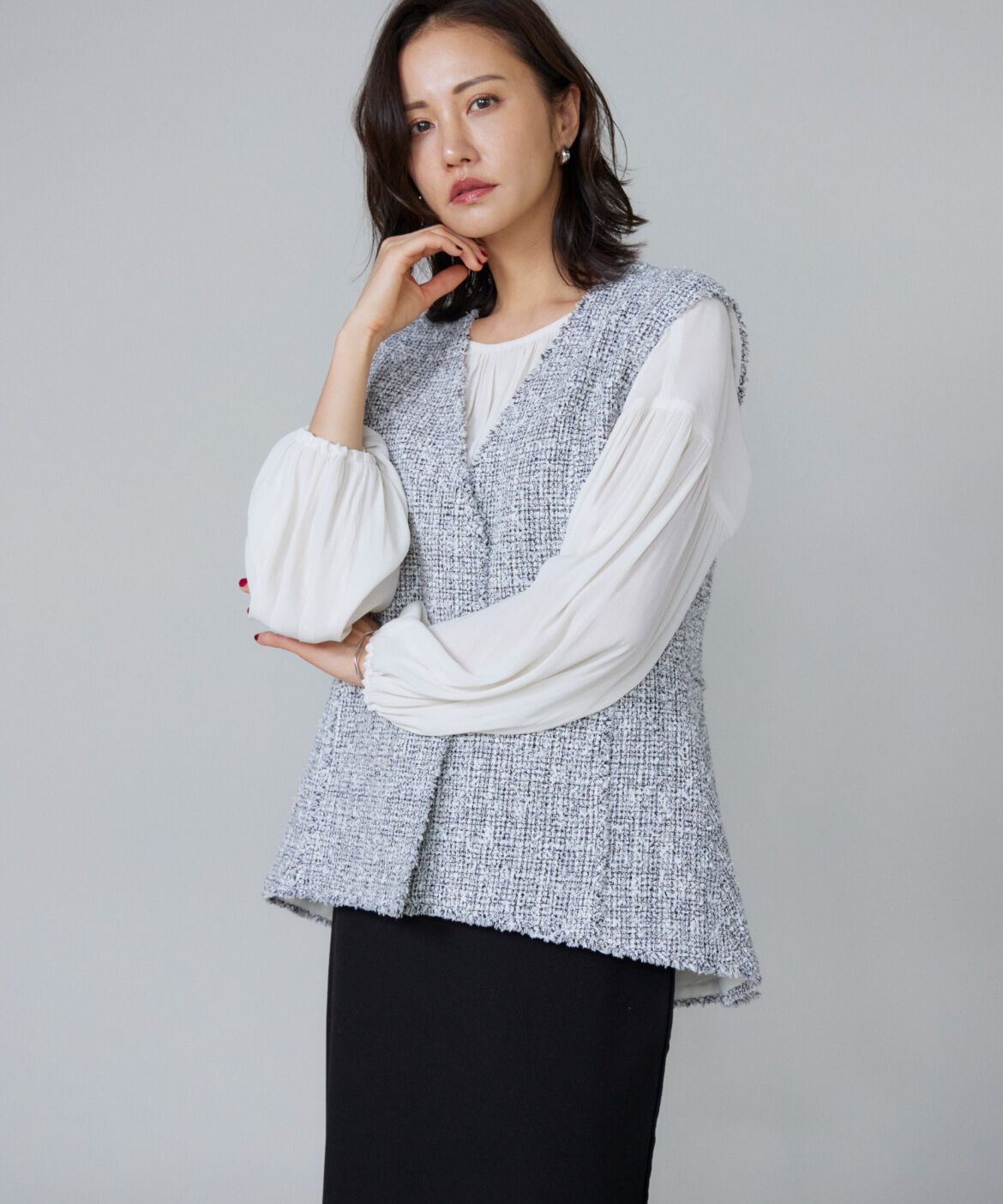 ファッションメンズなら|【スーペリアクローゼット/SUPERIOR CLOSET】 《大きいサイズ》ツイードAラインジレ