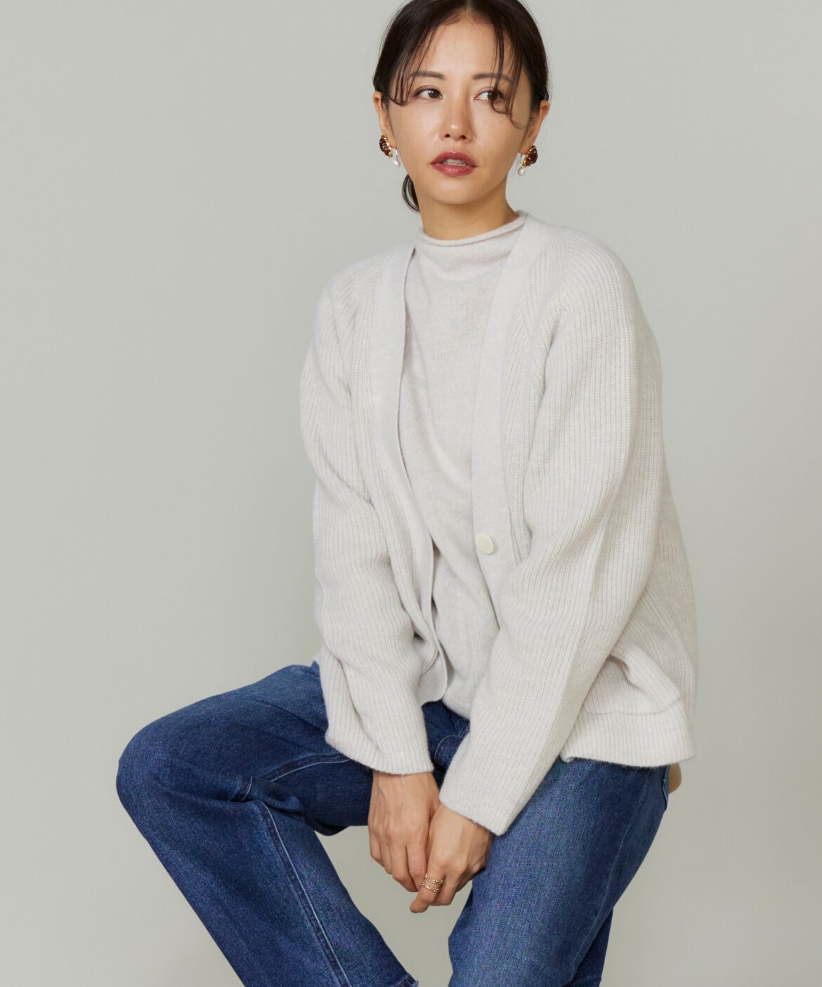 【スーペリアクローゼット/SUPERIOR CLOSET】 アルパカブレンドＶネックカーディガン