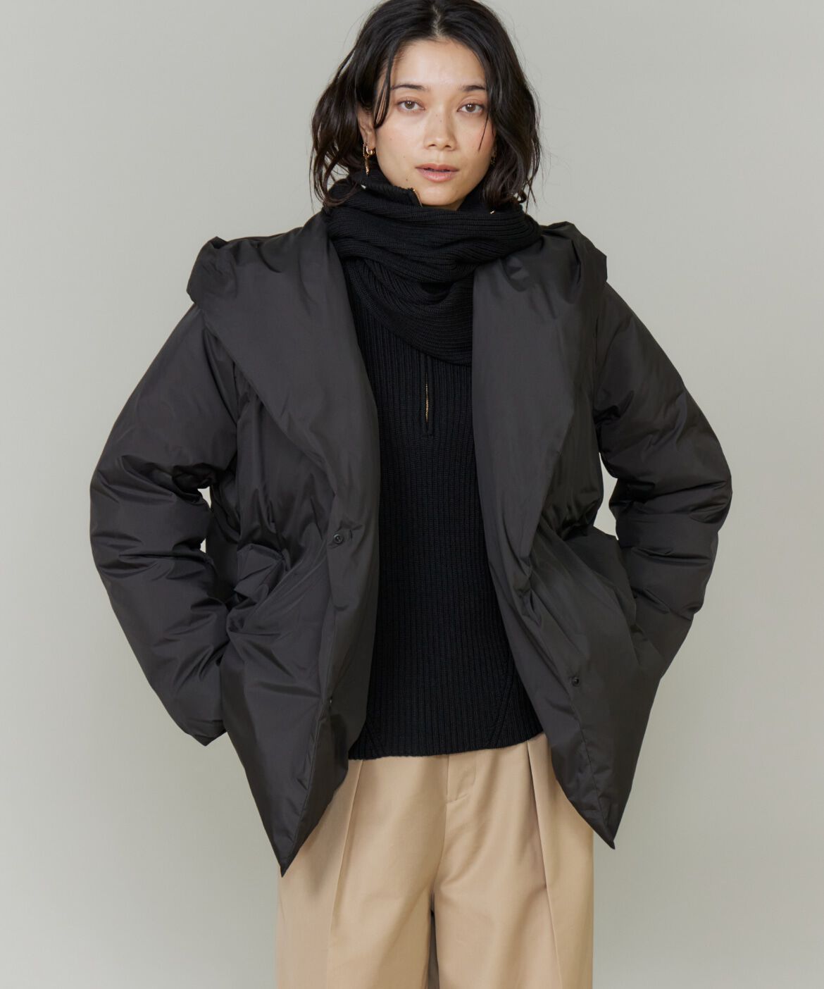 【スーペリアクローゼット/SUPERIOR CLOSET】 ショールカラーフードダウンコート