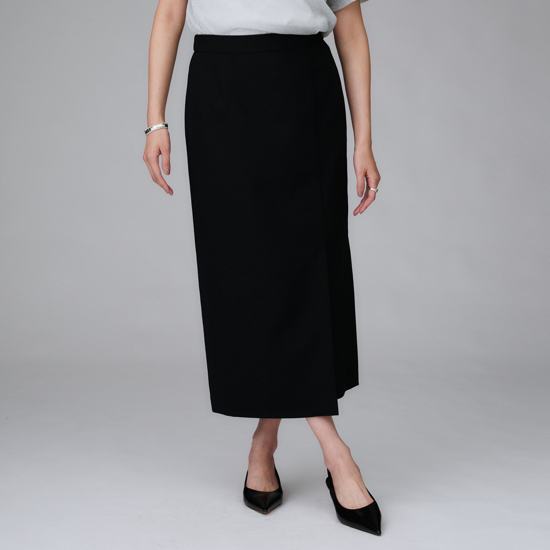 【アンタイトル/UNTITLED】 【セットアップ可/オンオフ両用】スラブナロースカート