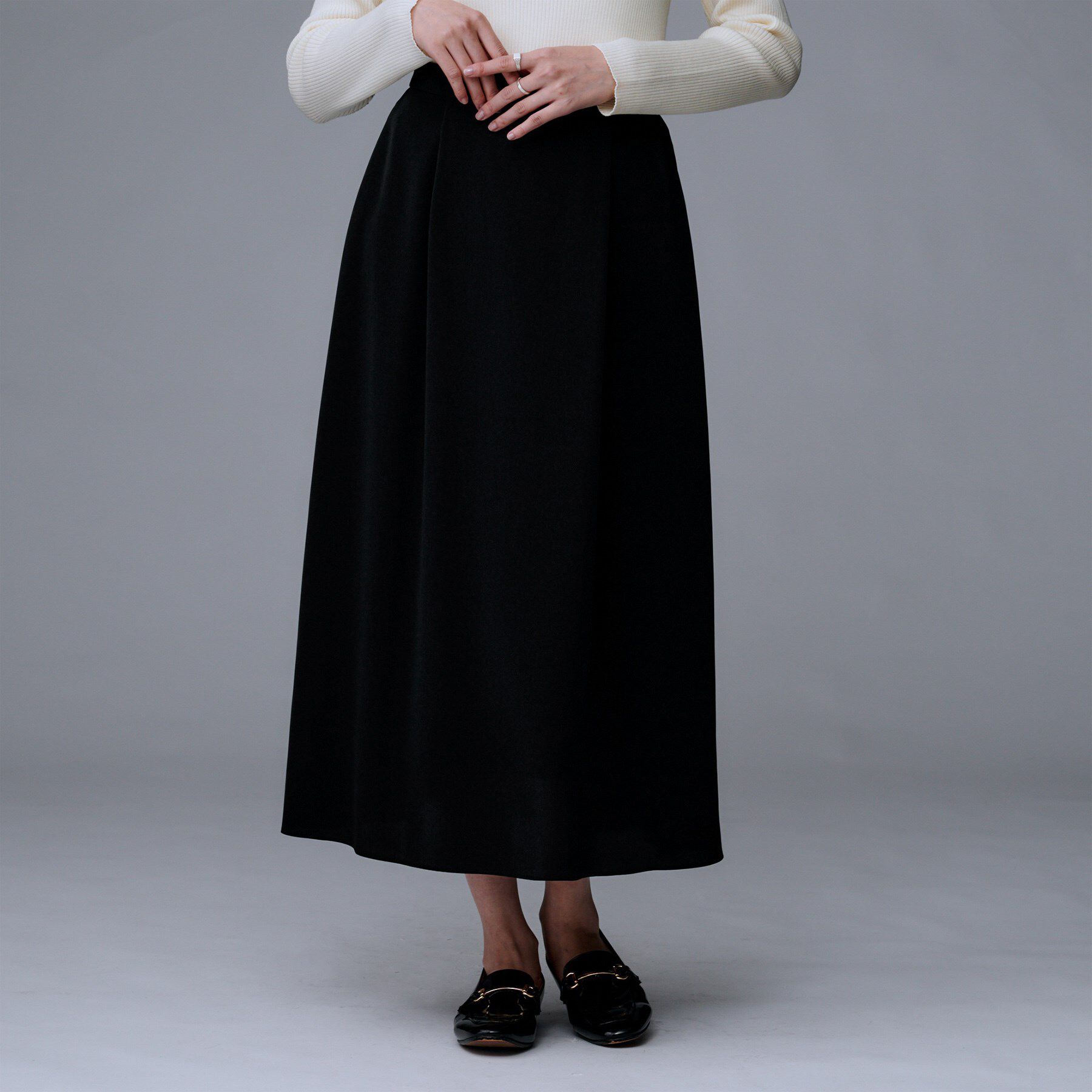 【アンタイトル/UNTITLED】 【セットアップ可/後ろウエストゴム】リラクパウダースカート