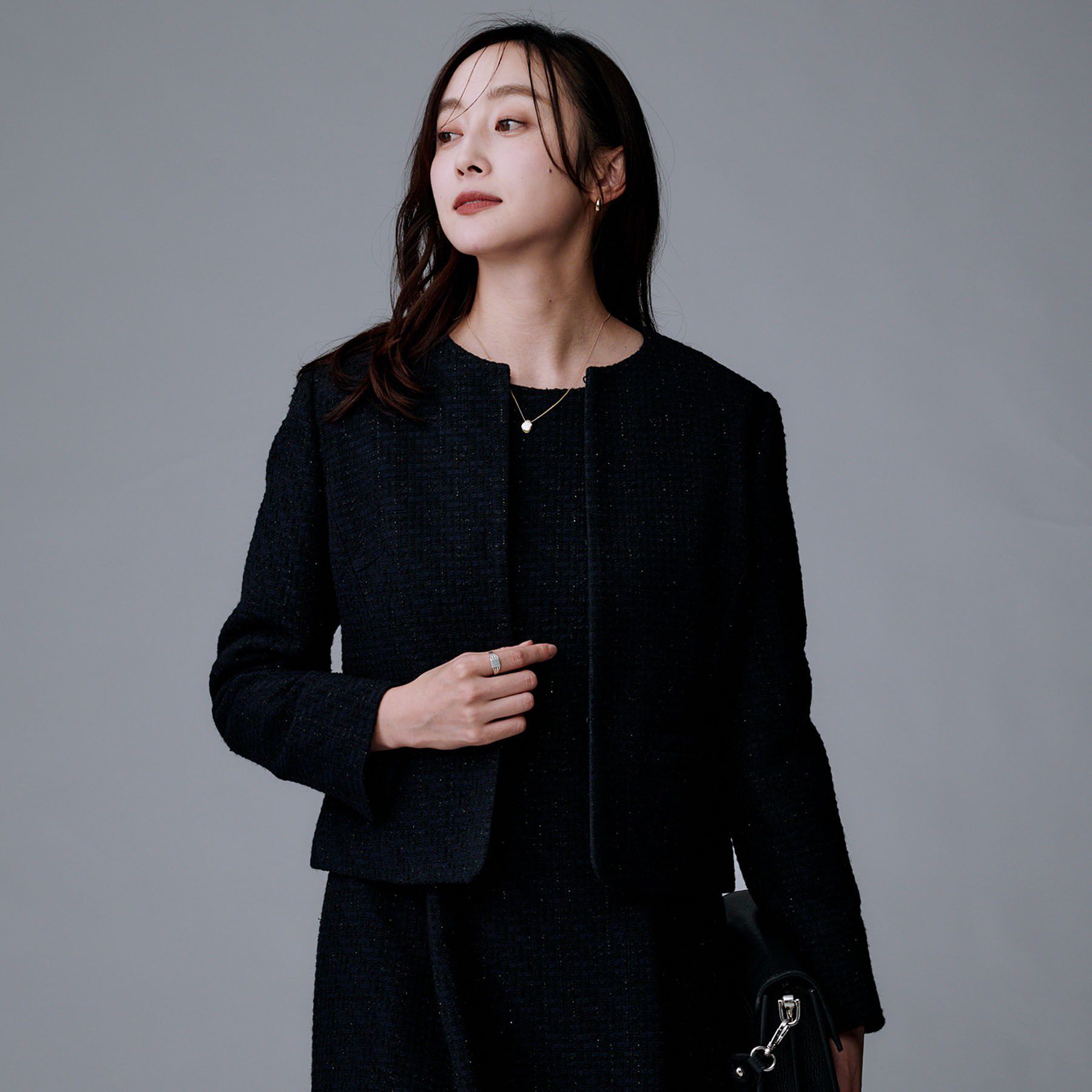 【アンタイトル/UNTITLED】 【セットアップ可/通勤スーツ/セレモニー】ツイードジャケット