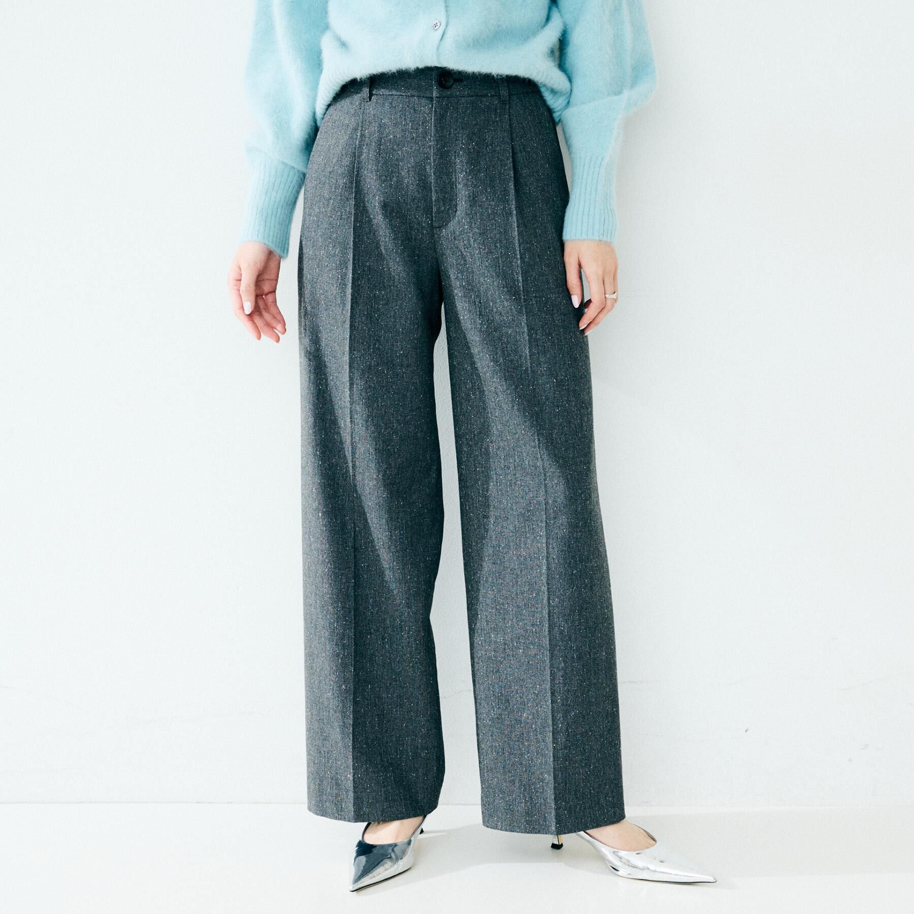 人気メンズファッション|【アンタイトル/UNTITLED】 【ワイド/後ろゴム/シーズンレス】シルクネップツイードパンツ