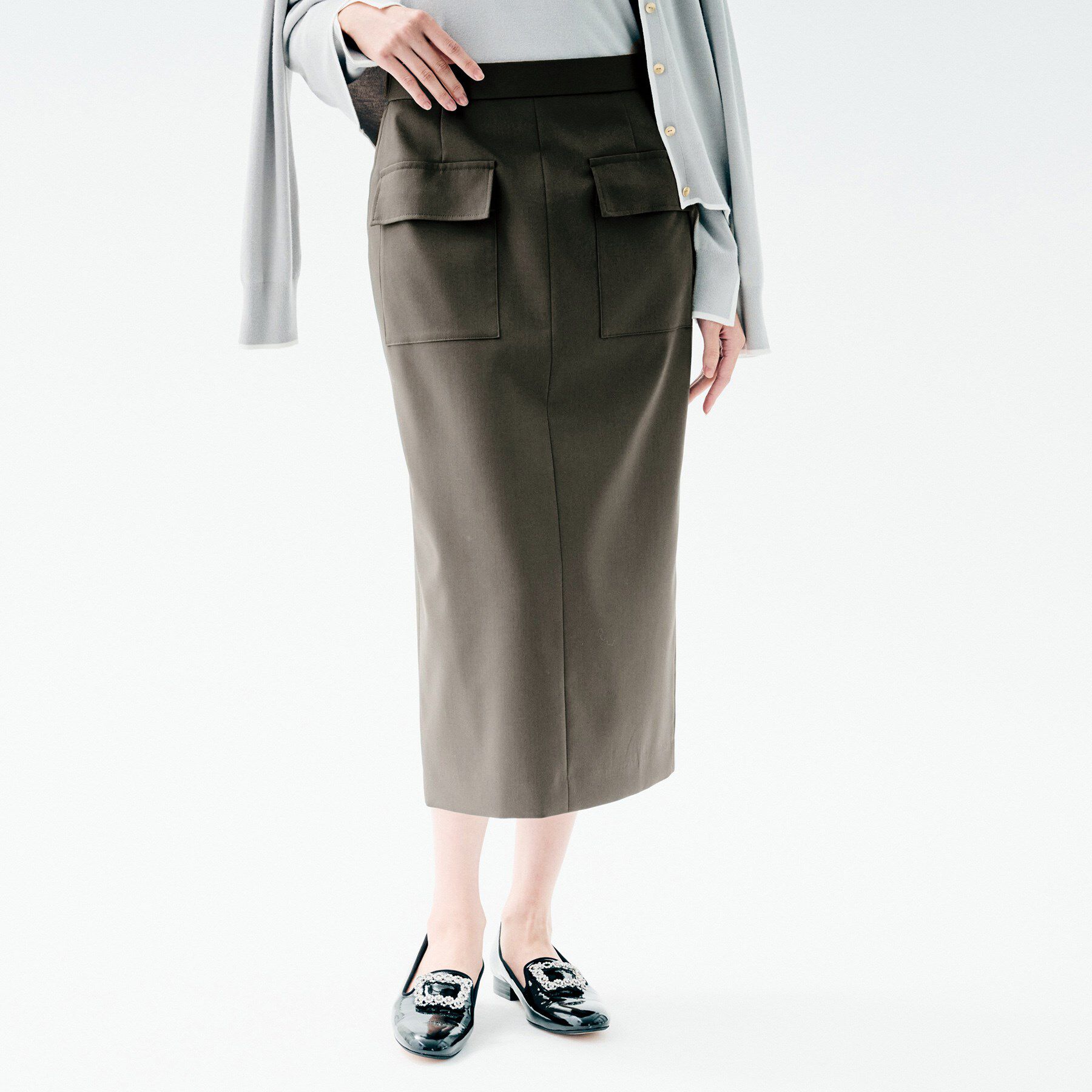 【アンタイトル/UNTITLED】 アウトポケット ナロースカート