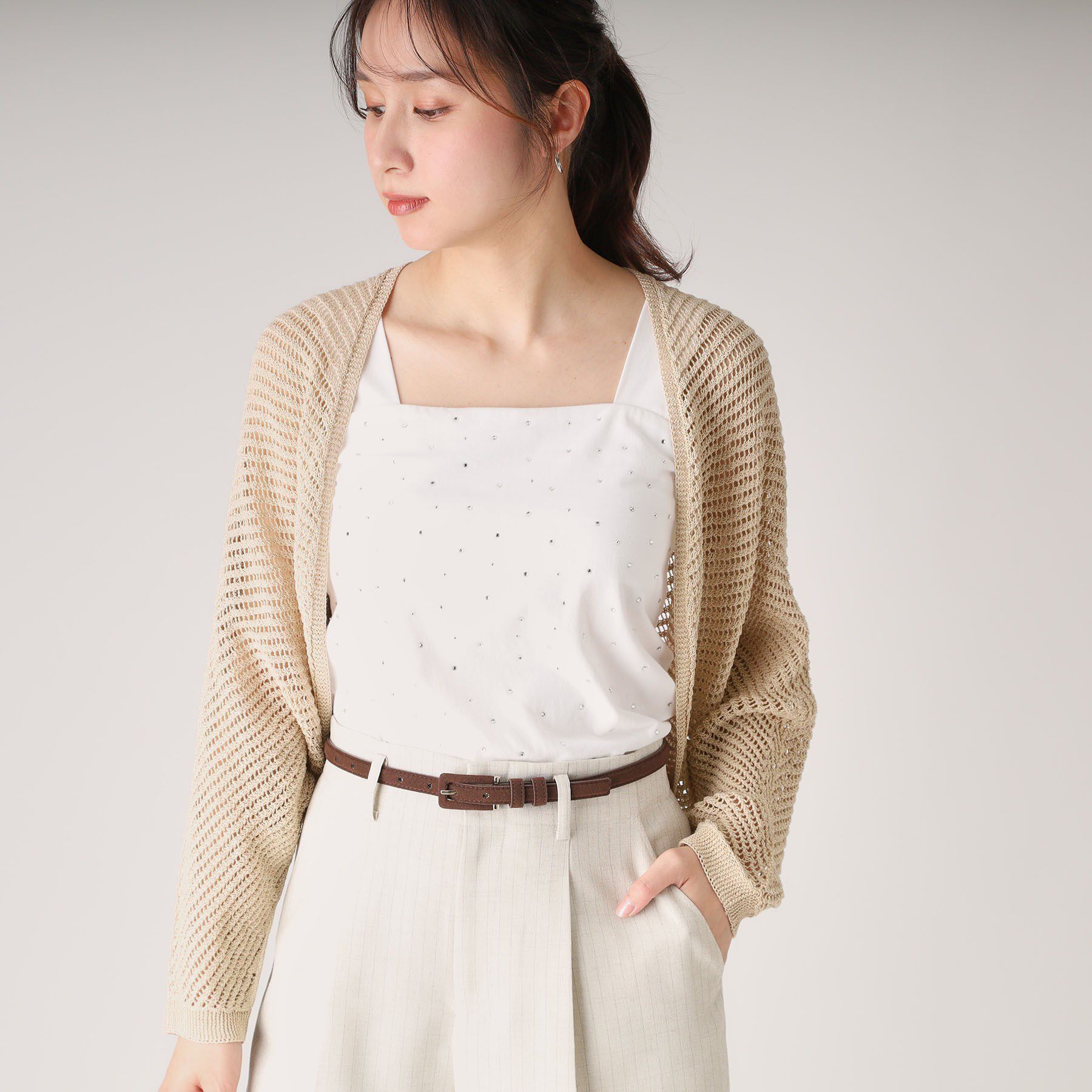 人気メンズファッション|【クード シャンス/COUP DE CHANCE】 【洗える/日本製】和紙混ショート丈ニットボレロ