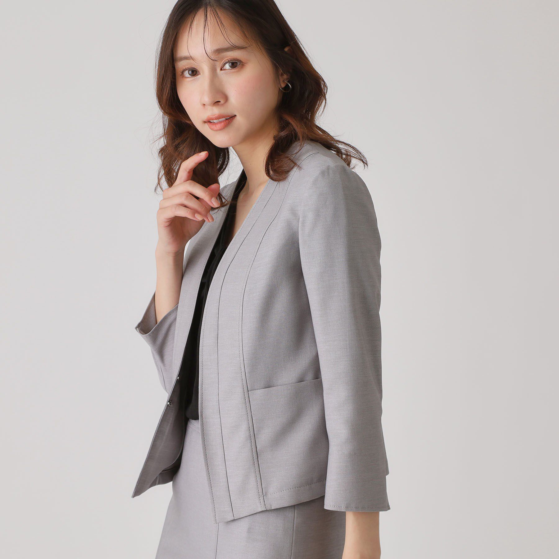 【クード　シャンス/COUP DE CHANCE】 【手洗い可／日本製】ノーカラージャケット