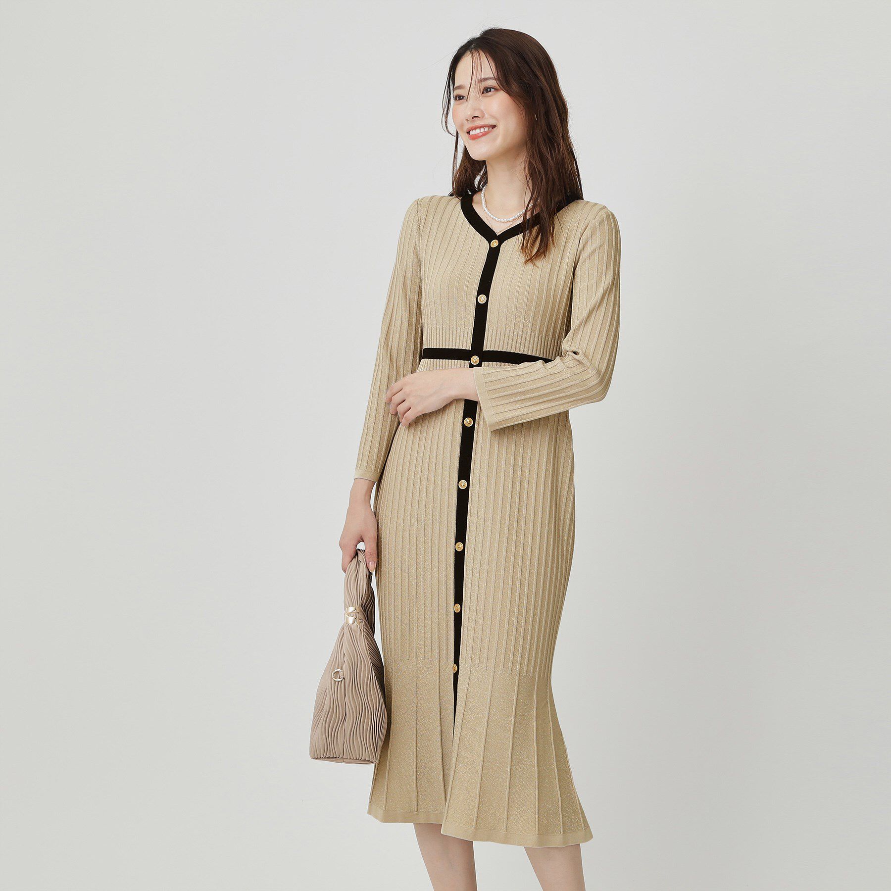 【クード　シャンス/COUP DE CHANCE】 【手洗い可／日本製】ニットドレス