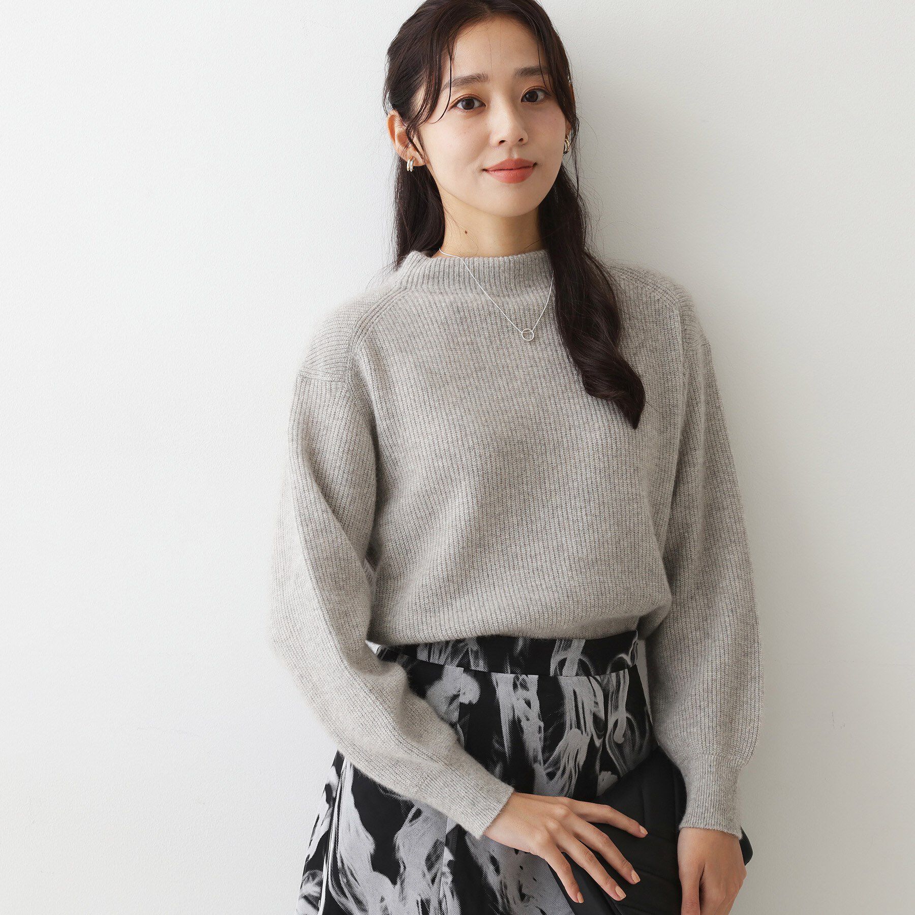 【クード　シャンス/COUP DE CHANCE】 【ヘアリー感／軽い】モックネックニット