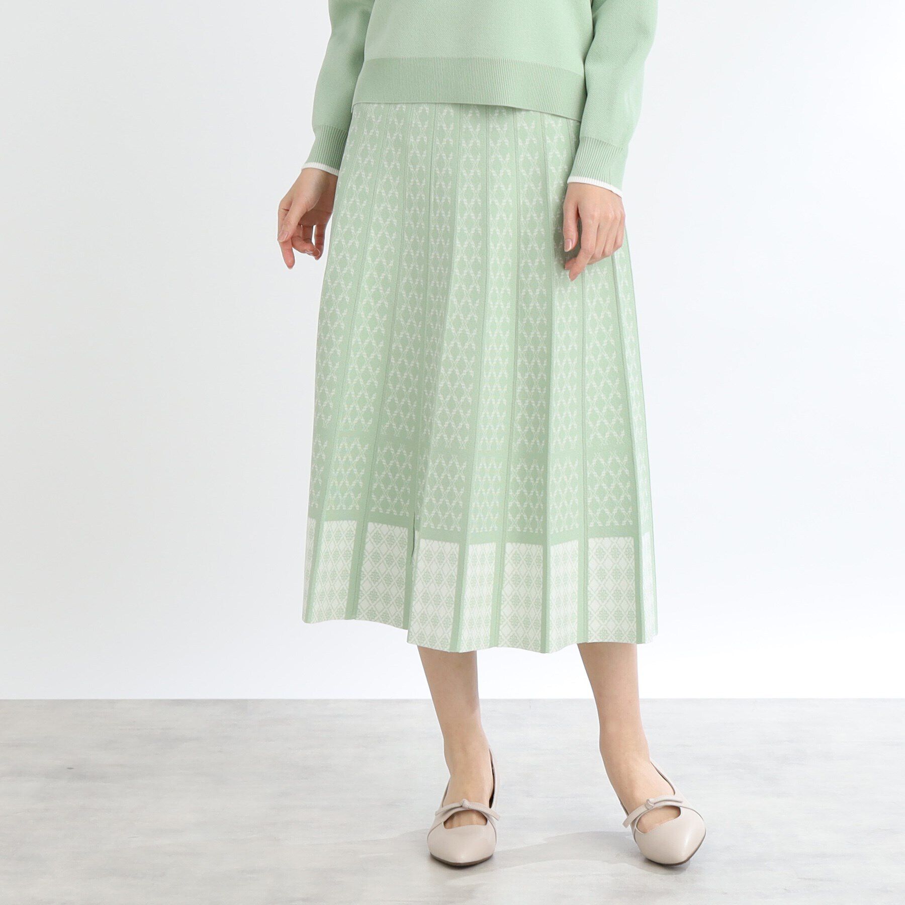 【リフレクト/Reflect】 【WEB限定カラーあり／ウエスト紐調節／セットアップ可】ジャカードスカート