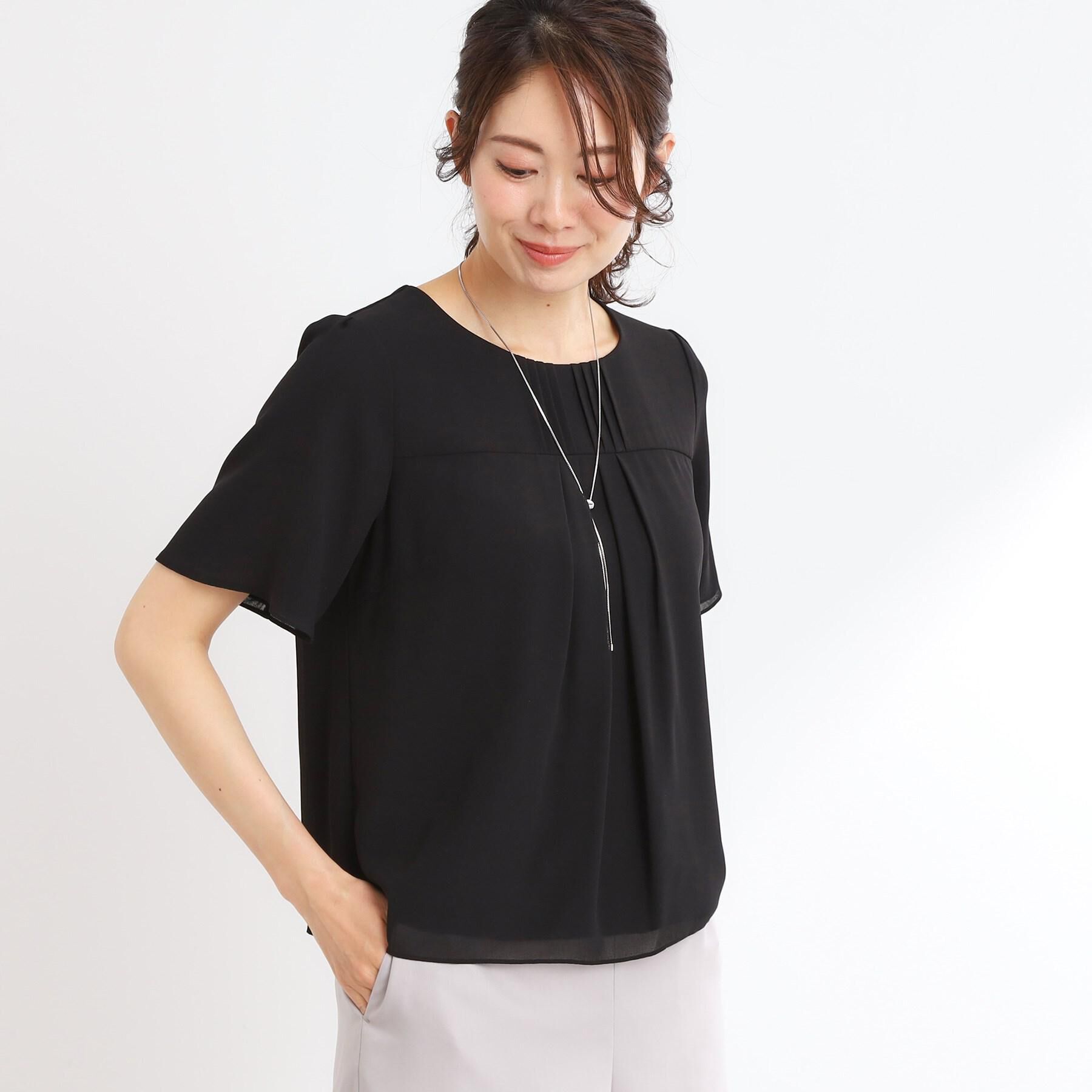 【リフレクト/Reflect】 【マシンウォッシュ可】横切替ピンタックデザインブラウス