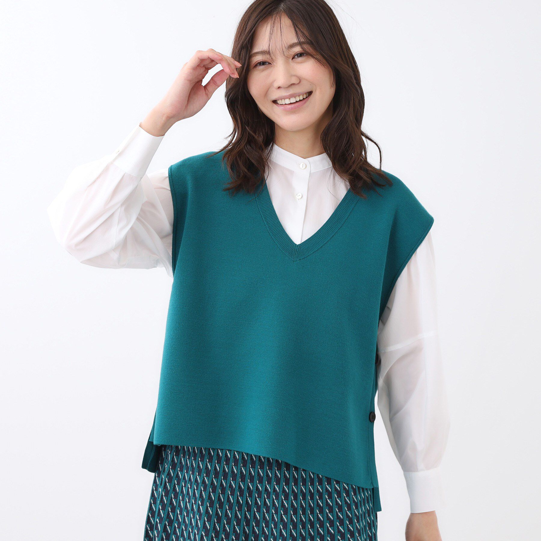 WEB限定】ブラッシュドボーダーベスト（ADAM ET ROPE'）｜ルミネの