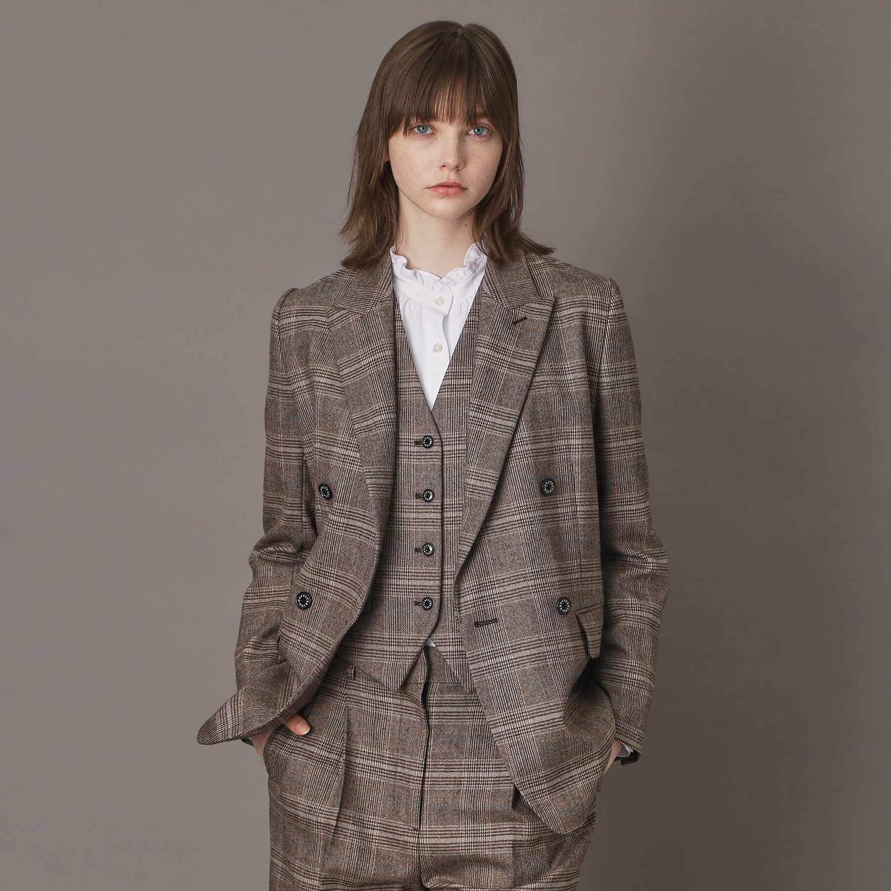 トゥモローランド マカフィー　モスライクステッチ ハーフスリーブジャケット TOMORROWLAND｜モスライクステッチ ハーフスリーブジャケット