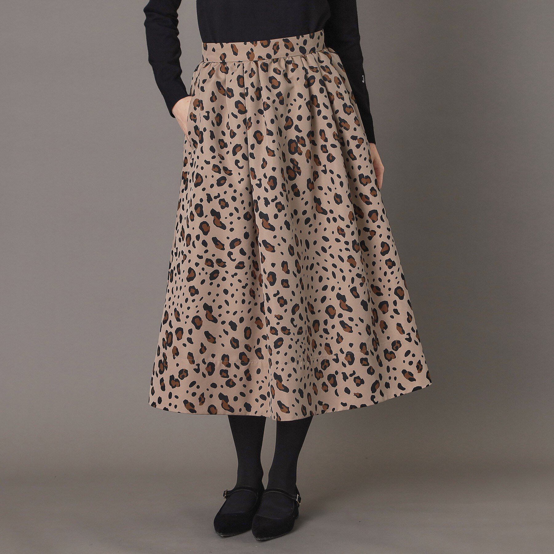 【ドレステリア/DRESSTERIOR】 レオパードタックボリュームスカート