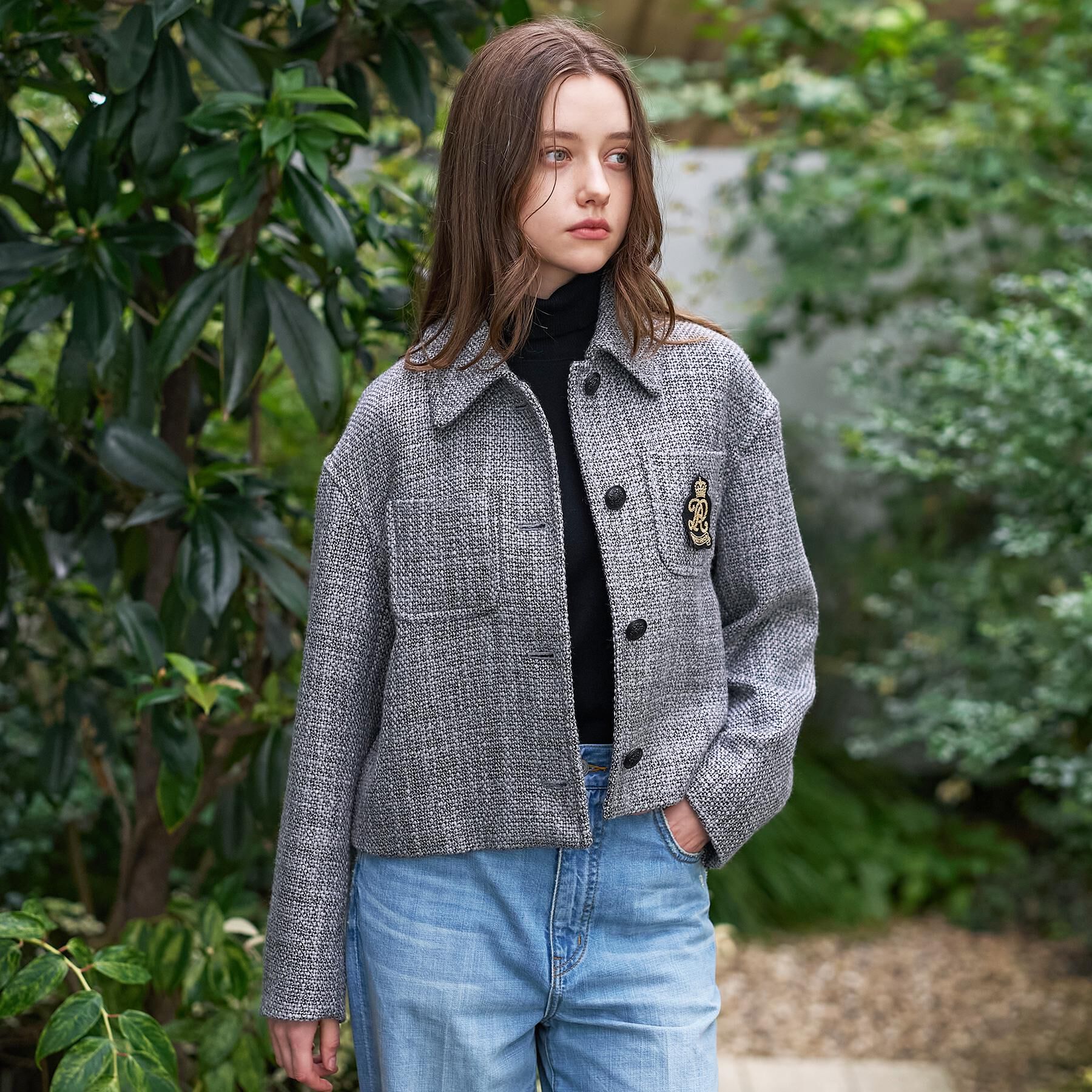 【ドレステリア/DRESSTERIOR】 エンブレムショートブルゾン