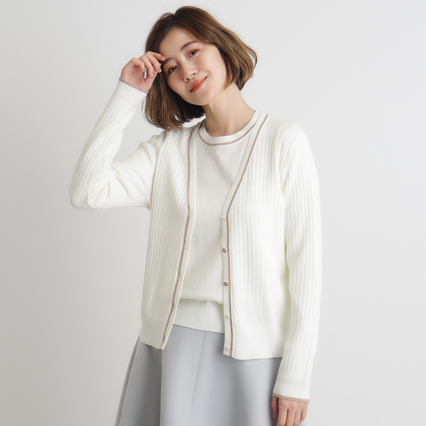 メンズファッションオススメ|【グローブ/grove】 ウール混ラメアンサンブル対応カーディガン