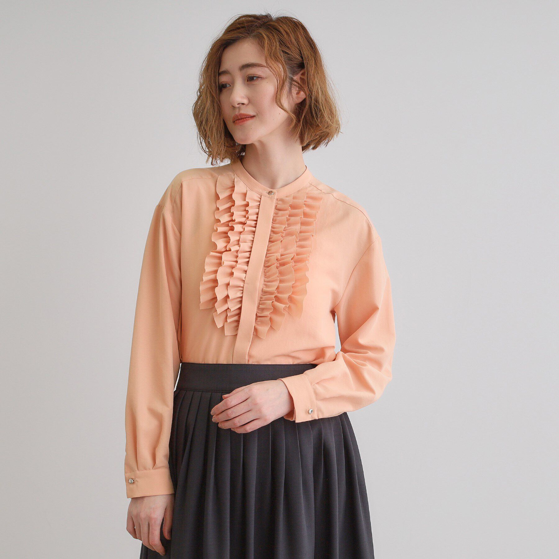 【グローブ/grove】 スパンビンテージフリルブラウス