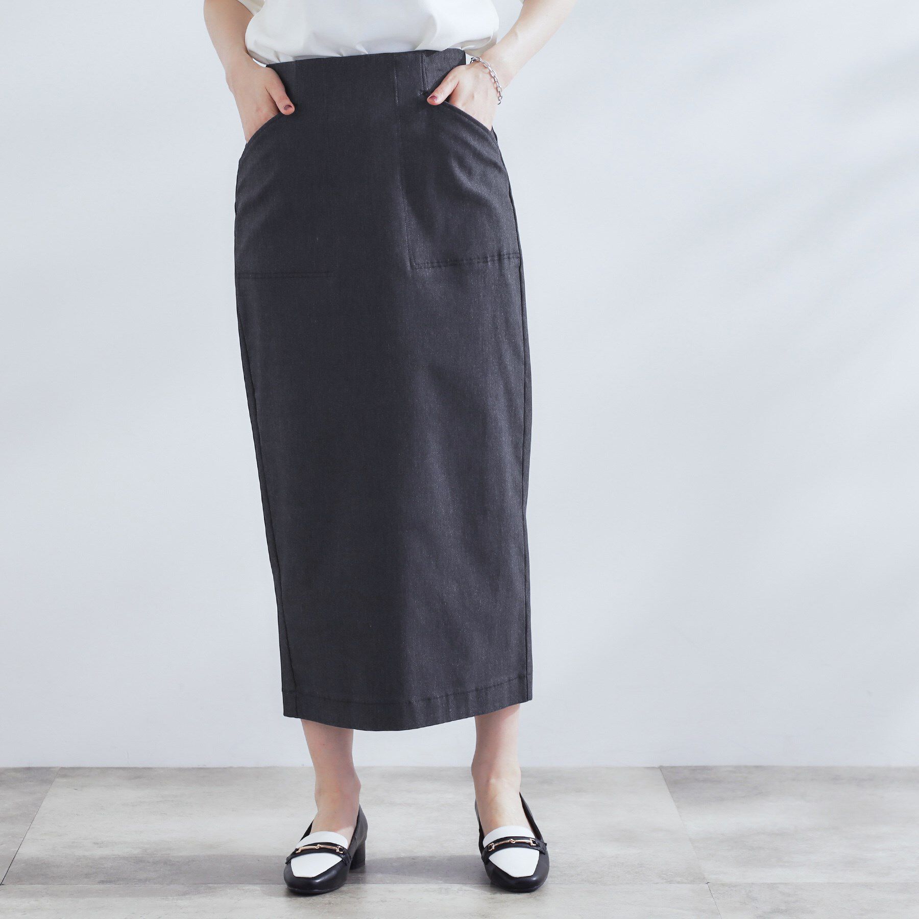 【グローブ/grove】 360°伸びて楽なはき心地 すっきり見えタイトスカート