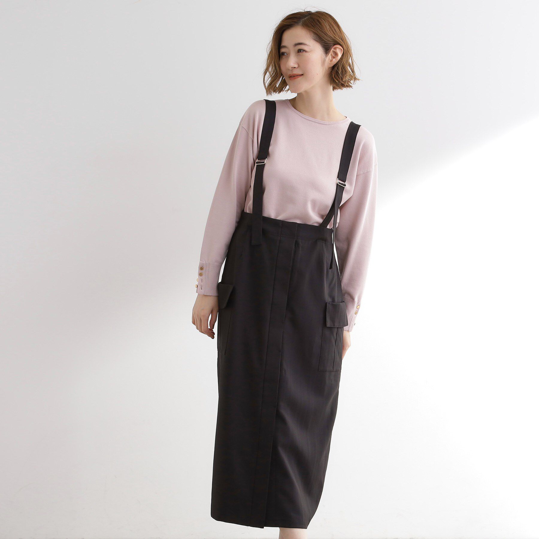 【グローブ/grove】 ONにもOFFにも 大人のサス付きスカート